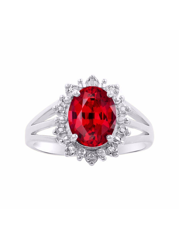 * Princess Diana Inspired Red Ruby & Diamond Ring - July Birthstone*