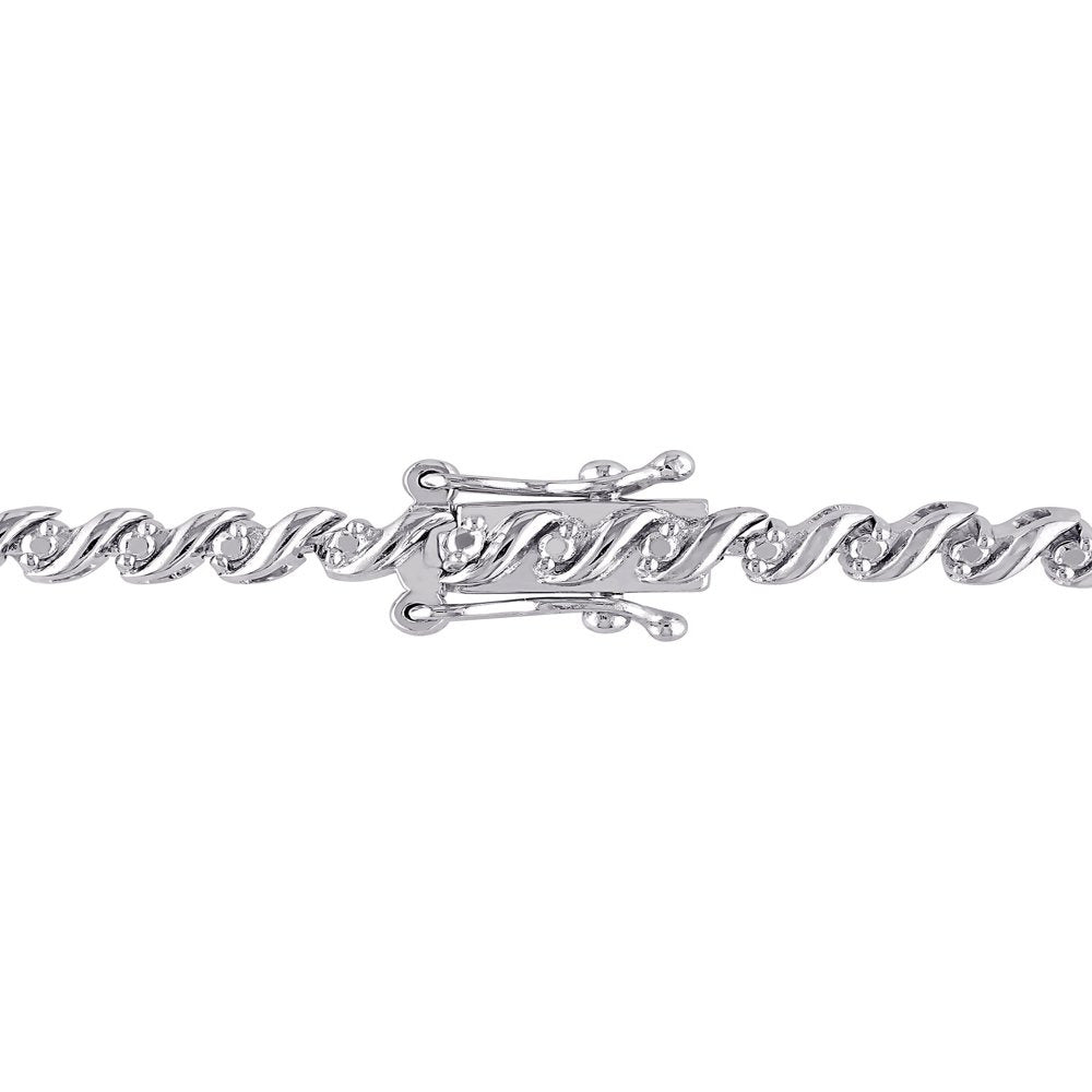 1/2 Carat T.W. Diamond Sterling Silver Tennis Bracelet, 7.5