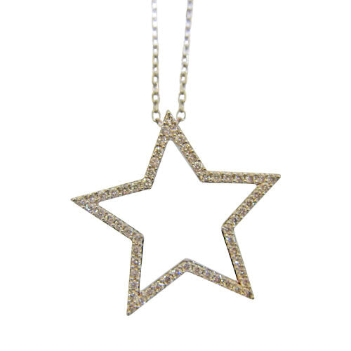 $1,400 RETAIL DIAMOND ROUND STAR PENDANT INCLUDED CHAIN .41 CT G VS1/2 14 K GOLD