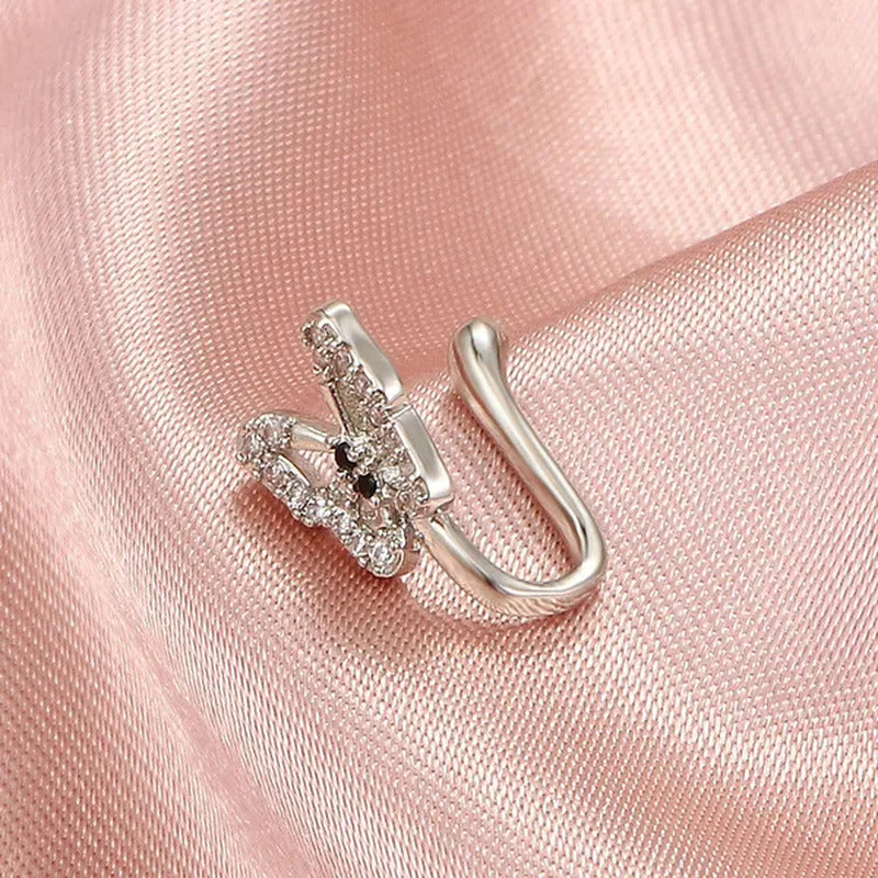 1 PC Crystal Diamond Fake Piercing Nose Ring Butterfly Non Piercing Clip on Nose