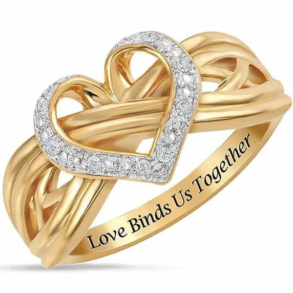 "Love Tie Us Together Diamond Ring" Gorgeous Ladies Fashion Natural Stone Ring W