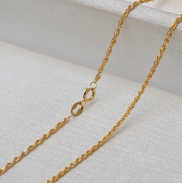 100% Real 18K Gold Jewelry Au750 Necklace for Women Sweater Necklaces Yellow