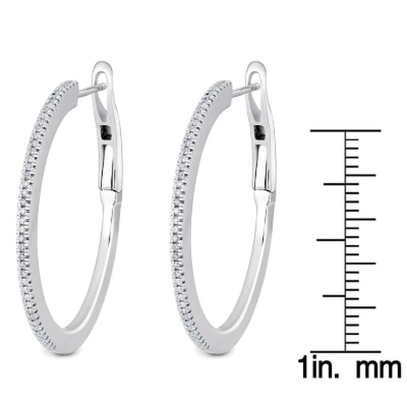 0.29 CT. T.W. Diamond Hoop Earrings in Sterling Silver
