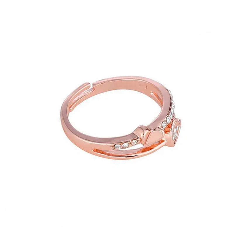 1 Pc New Cute Women Copper Ring Heart Shape Rings Girl Daily Casual Party Gemsto