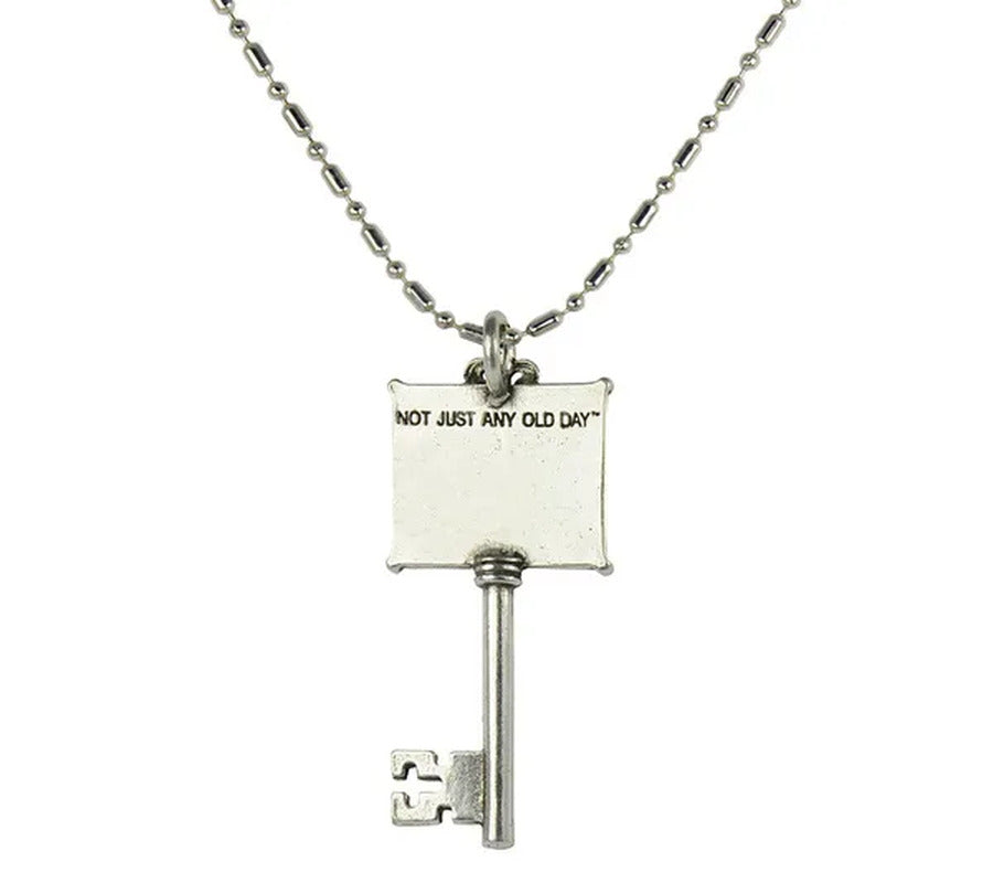 "Your Special Day" April Key Calendar Necklace with Clear Crystal (Ball Chain In