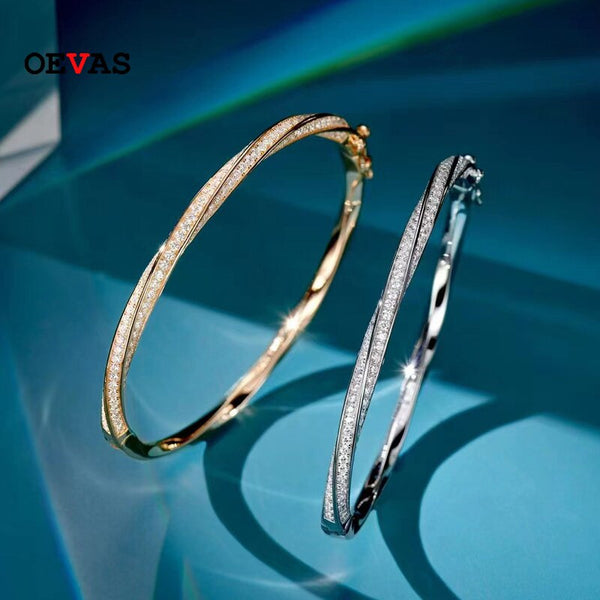 100% 925 Sterling Silver Sparkling High Carbon Diamond Bracelets