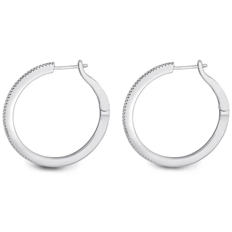 0.29 CT. T.W. Diamond Hoop Earrings in Sterling Silver